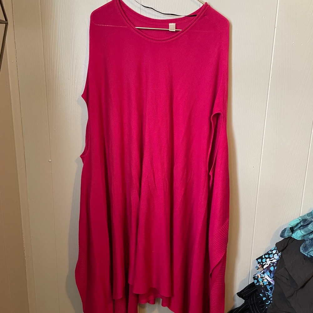 Chic Pink Poncho Sweater